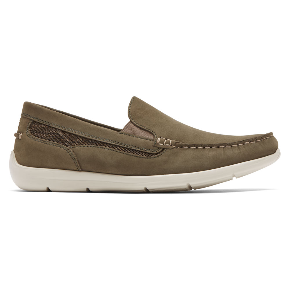 Rockport Mens Slip-On Dark Olive - Cullen Venetian - UK 703-KYICRO